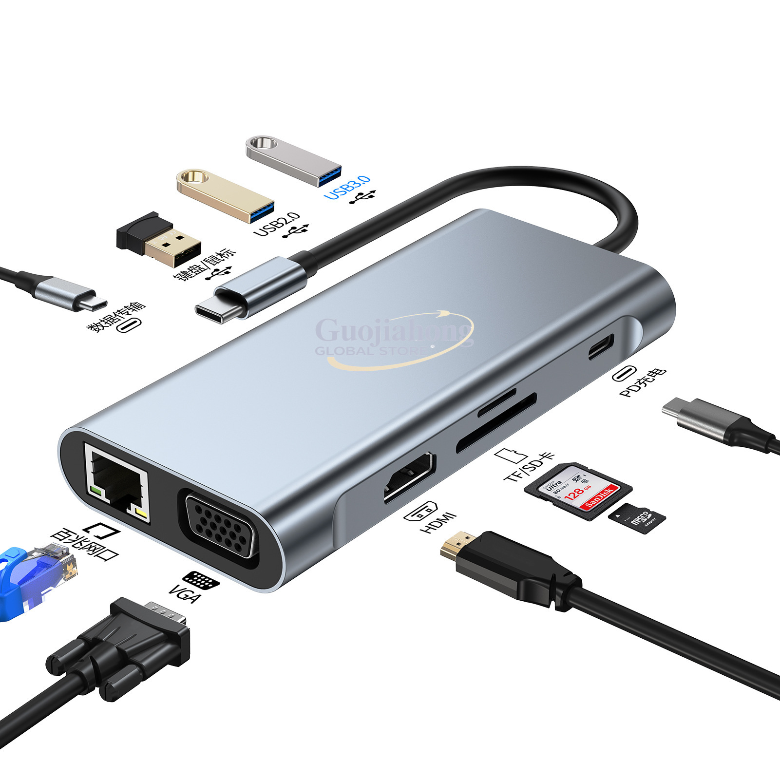 Usb Hub Type C - Tarjeta de interfaz de red USB