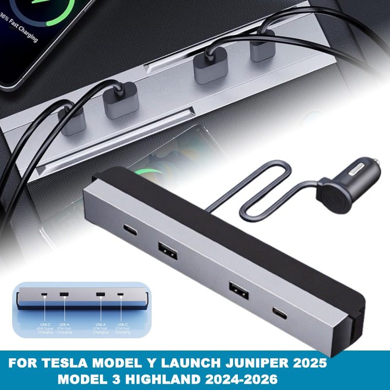 Usb Hub Type C - Adaptador para Consola Central de Auto,