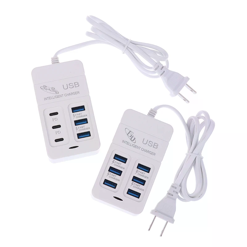 Cargador USB multipuerto de 6  - Usb Hub Type C reseña y precio