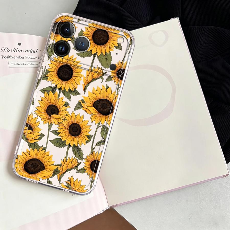 Funda con Diseño de Girasoles  - Apple Iphone 15 reseña y precio