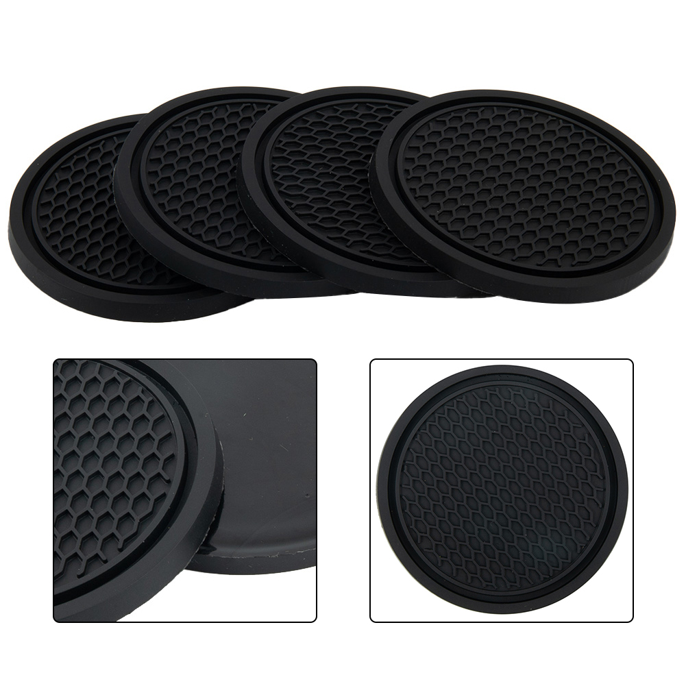 4 piezas de portavasos negros  - Tablet Accessories For Car reseña y precio