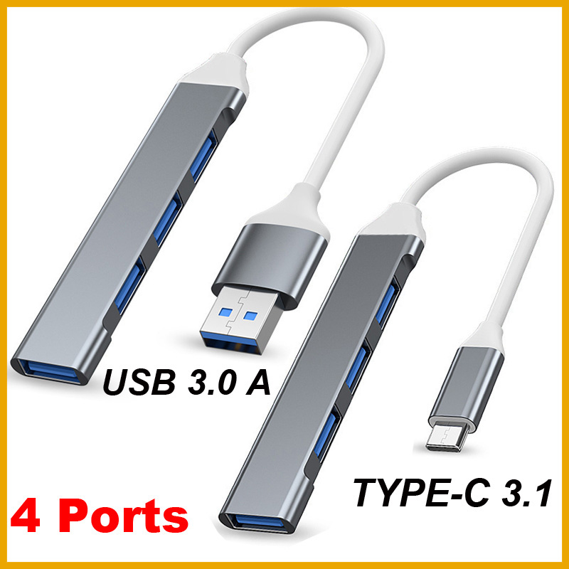 Hub USB 3.0 TIPO-C 3.1 de 4 pu - Usb Hub Type C reseña y precio